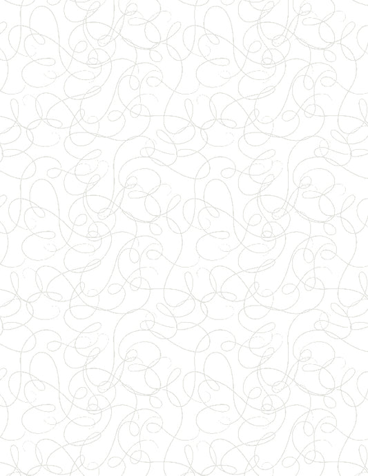 Essentials Sew Happy Thread Toss White on White Fabric