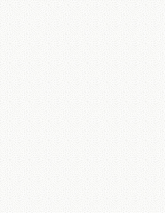 Essentials Sew Happy Quilting Circles White on White Fabric