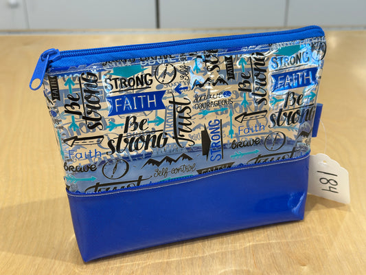Clear Vinyl Bag #184 - Inspirational Words with Blue Base
