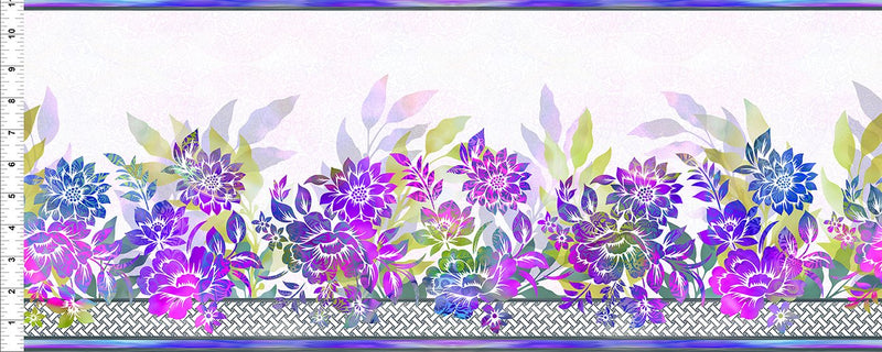 Garden Of Dreams II Border Purple Fabric