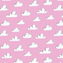 Poolside Purrfection - Summer Sky - Pink - Yardage