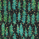 Sparkly Christmas Batik - Christmas Trees - Night - Yardage