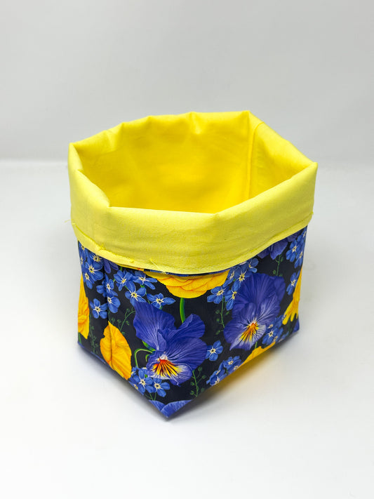 Tub Totes - Yellow Roses & Purple Pansies #1