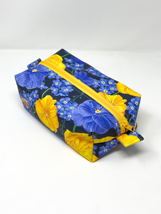 Boxy Bag Set Golden Blues Florals #1
