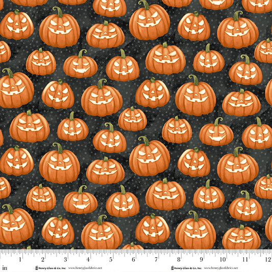 Ghosts in the Graveyard 2029G-39 Black/Orange Fabric