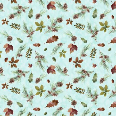 Merry Beary / Light Aqua Forest Treasures 21240403 02 / Fabric