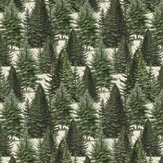 Merry Beary / Cream Frost-Kissed Firs 21240405-01 / Fabric