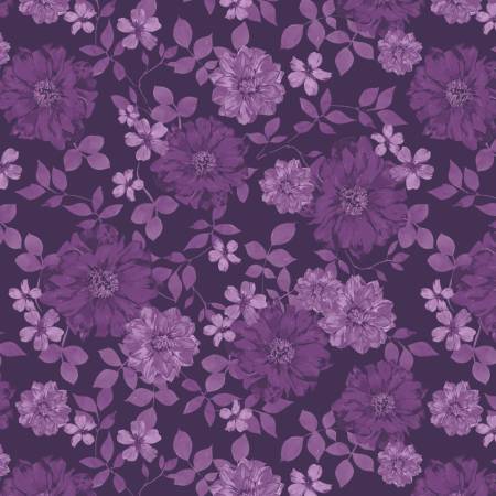 Celeste Collection Camelot - Floral Paradise - Purple - Yardage