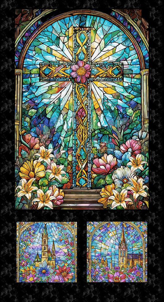 Faith in Full Color - Window - Turquoise/Black 24" - Panel
