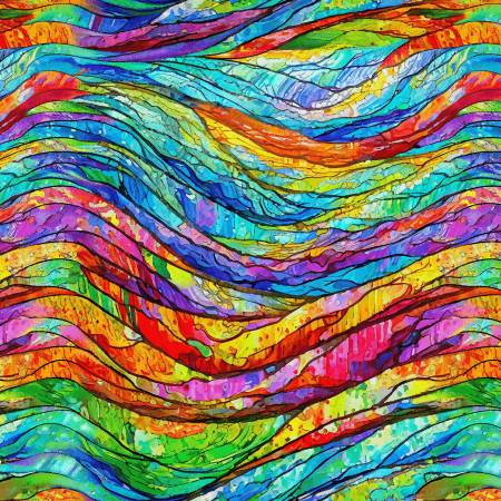 Faith in Full Color - Multi Wavy Stained Glass - Yardage