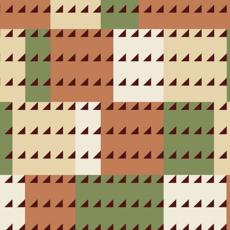 American Bold -Organic - Green/Rust Imperial- Yardage