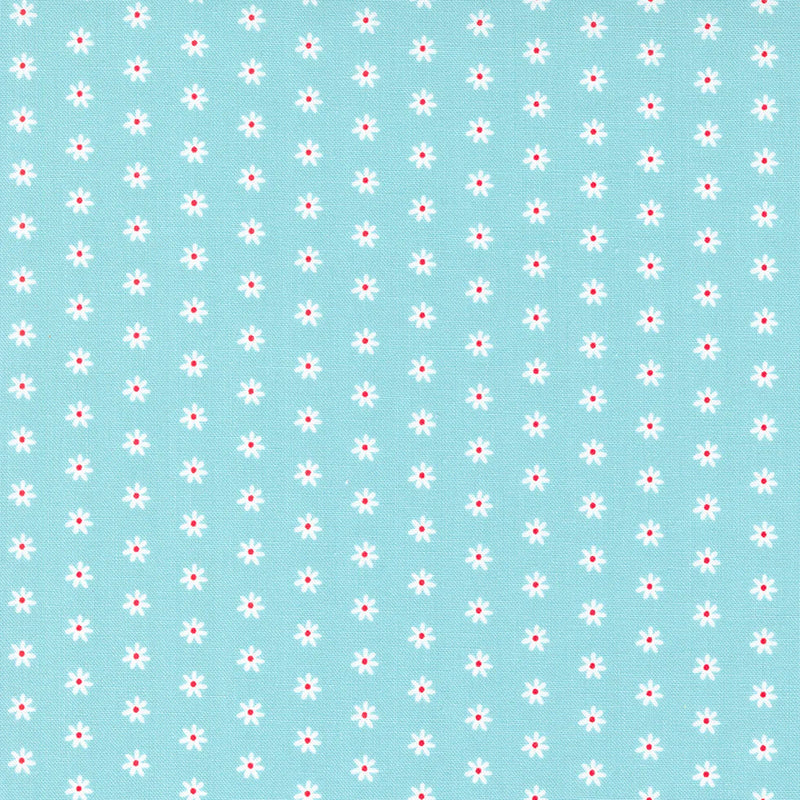 Berry Basket Blue Daisy Dot Fabric