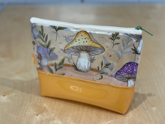 Clear Vinyl Bag #24 - Yellow and Purple Mushrooms with Yellow Base