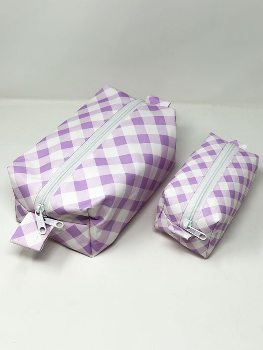 Boxy Bag Set Purple Gingham #25