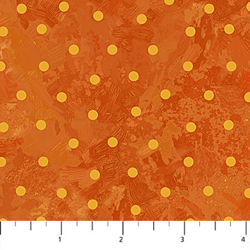 Sunshine Harvest Yellow-Orange Dots on Rust Texture