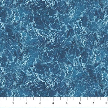 Naturescapes Basics Rushing Water Dark Blue Fabric