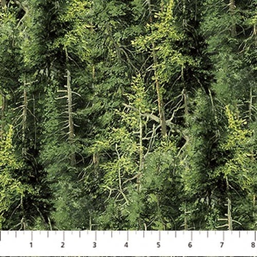 Naturescapes Basics Evergreen Trees Mid Green Fabric