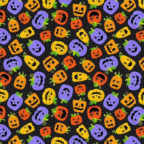 Little Monsters Halloween Pumpkins Fabric