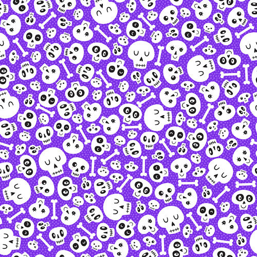 Little Monsters Tossed Skulls Fabric