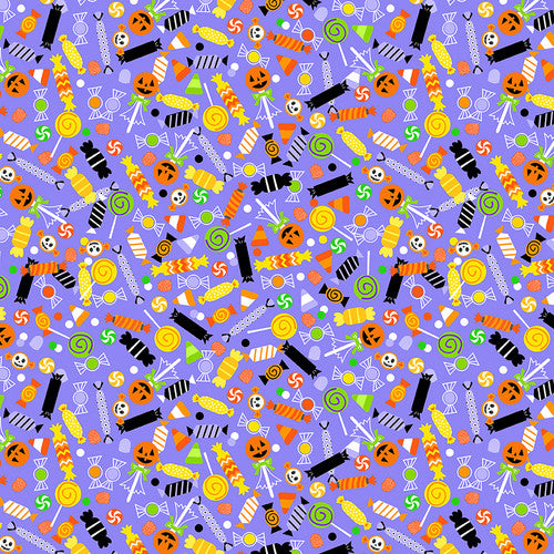 Little Monsters Tossed Halloween Candy Fabric