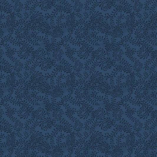 Wilmington Prints Swirling Leaves - Navy