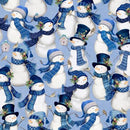 Let it Snow-Man! - Packed Snowmen - Light Blue - Yardage