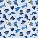Let it Snow-Men! - Hats & Scarves - Light Blue - Yardage