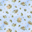 Let it Snow-Man! - Birds & Pine Toss - Light Blue - Yardage