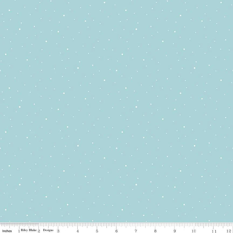 Happy At Home Dots Teal Fabric