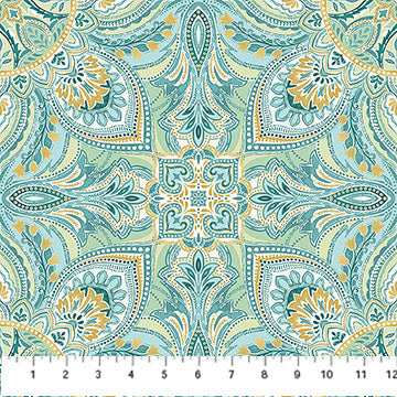 Mariposa - Multi Mandala - Teal/Multi - Yardage