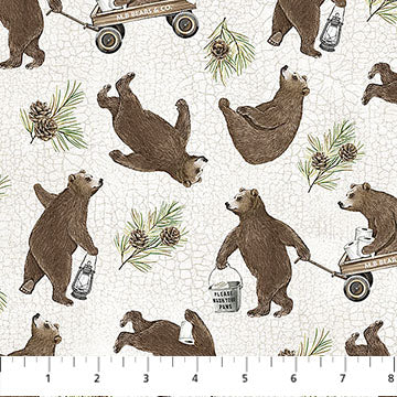 Bear Necessities - Bear Toss - Cream/Multi - Yardage