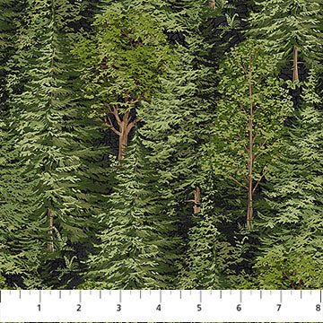 Bear Necessities - Tress - Black/Multi - Yardage