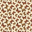 Sunshine Whispers - Monarch Butterfly Toss - Cream - Yardage