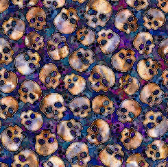 Wicked Skulls Purple Fabric