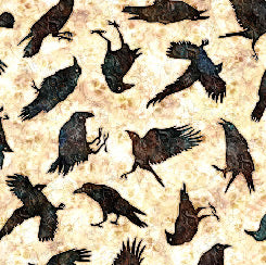 Wicked Ravens Cream Fabric