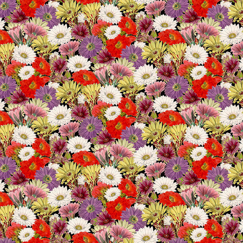 Blank Desert Bloom Cactus Flowers Red Fabric