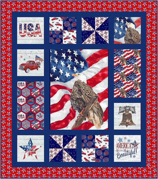 Boxed In-Wings of Freedom Quilt Kit 58.5" x 68.5 Henry Glass