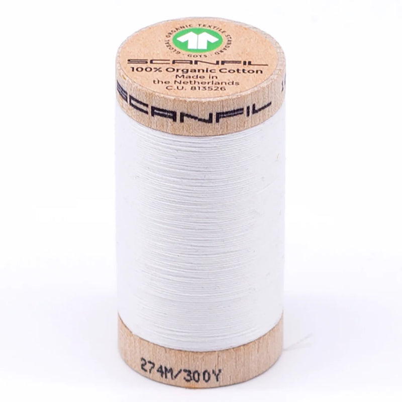 Scanfil Organic Cotton Thread 30/2 wt 300 yards Bright White 4800