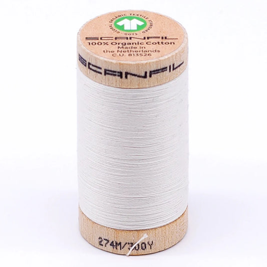 Scanfil Organic Cotton Thread 30/2 wt 300 yards Coconut Milk 4801