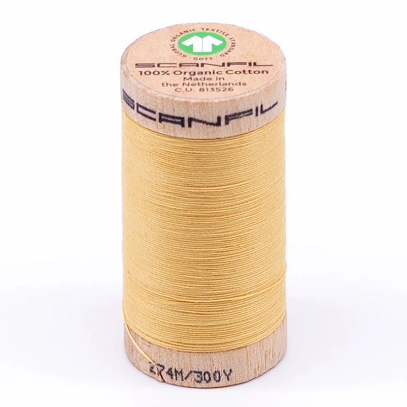 Scanfil Organic Cotton Thread 30/2 wt 300 yards Cornsilk 4802