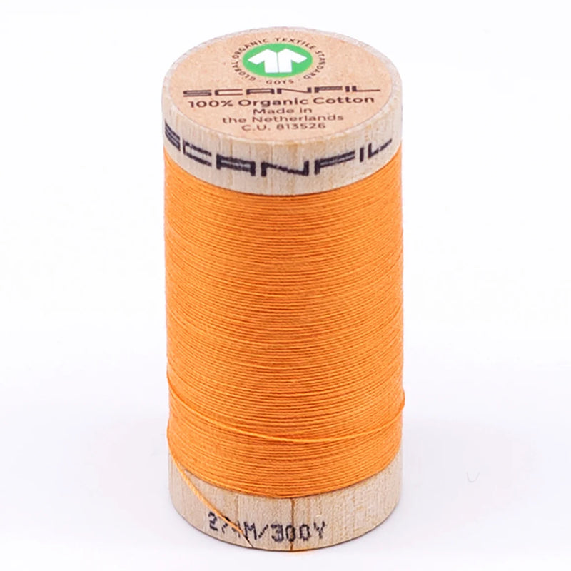 Scanfil Organic Cotton Thread 30/2 wt 300 yards Blazing Orange 4804