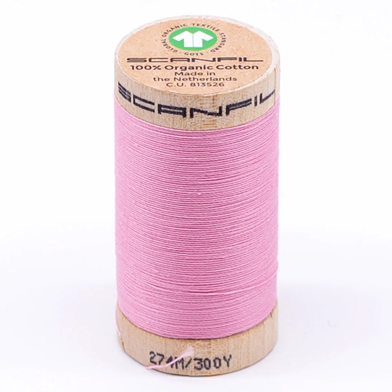 Scanfil Organic Cotton Thread 30/2 wt 300 yards Candy Pink 4809