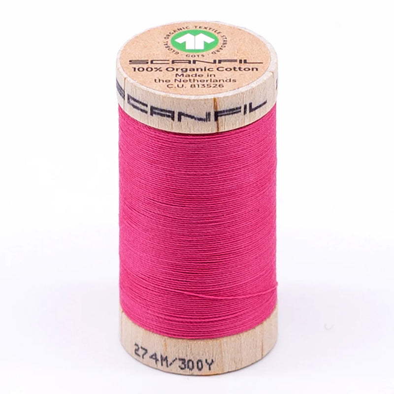 Scanfil Organic Cotton Thread 30/2 wt 300 yards Pink Lemonade 4810