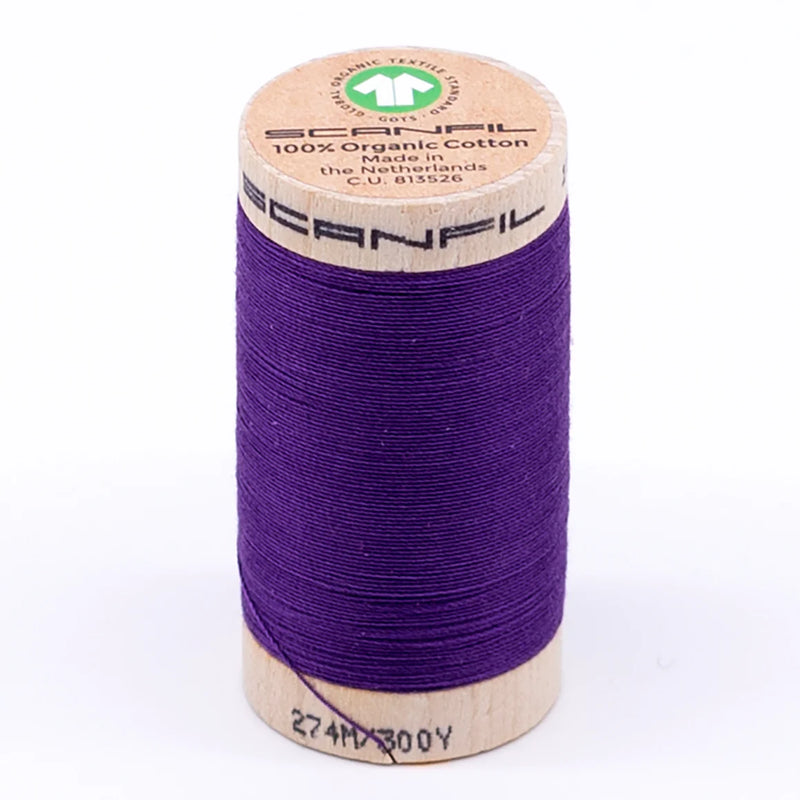 Scanfil Organic Cotton Thread 30/2 wt 300 yards Royal Purple 4813