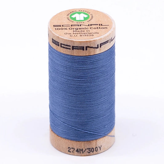 Scanfil Organic Cotton Thread 30/2 wt 300 yards Blue Shadow 4816