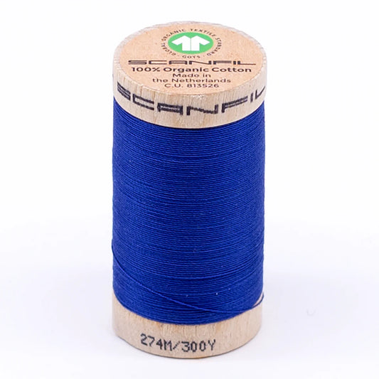 Scanfil Organic Cotton Thread 30/2 wt 300 yards Nautical Blue 4817