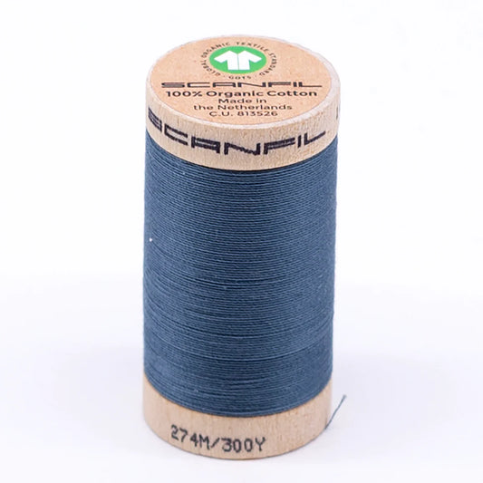 Scanfil Organic Cotton Thread 30/2 wt 300 yards Aegean Blue 4819