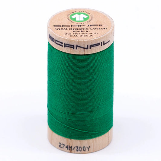 Scanfil Organic Cotton Thread 30/2 wt 300 yards Jolly Green 4821
