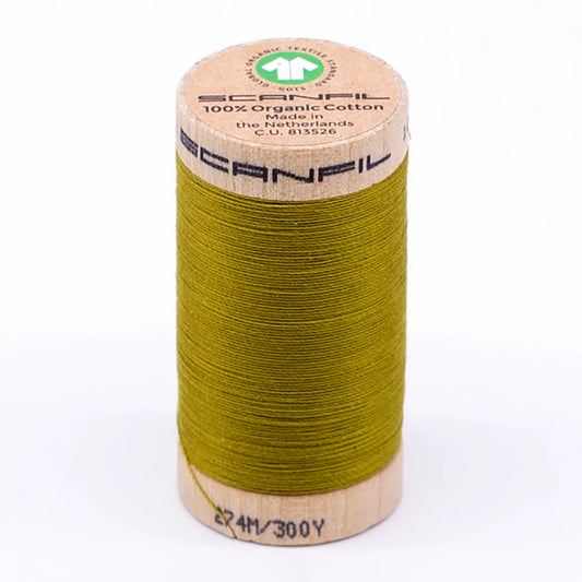 Scanfil Organic Cotton Thread 30/2 wt 300 yards Green Envy 4823