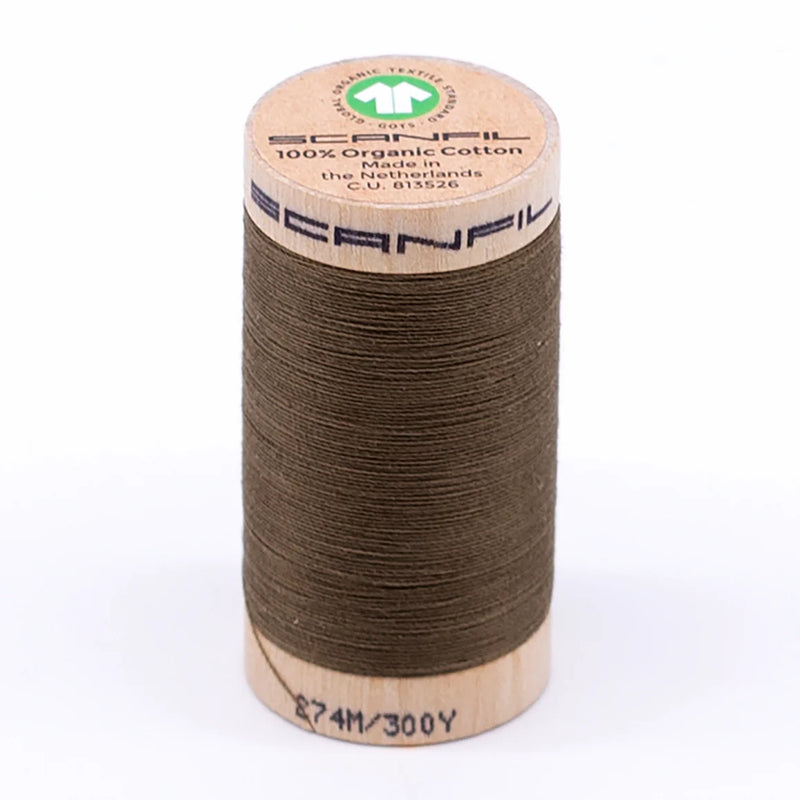 Scanfil Organic Cotton Thread 30/2 wt 300 yards Lead Gray 4824